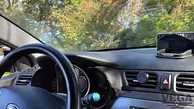 stepbrother bangs his stepsister during a casual walk in the woods