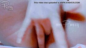 I finger my girlfriend's shaved pussy closeup.