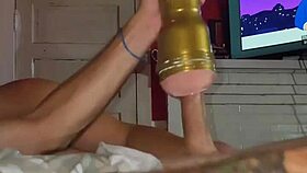 hey, watch my wife stroke herself before getting pounded hard?