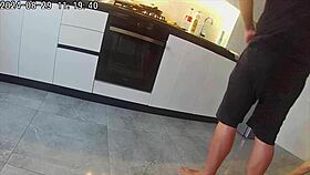 real cheating wife fucks a neighbor in the kitchen