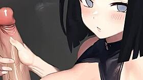 Hinata gives hot handjob in pov