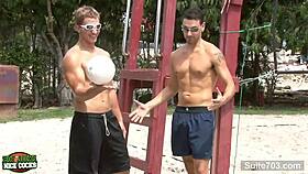 I love watching sporty gays with tattoos suck and fuck big cocks hard.