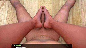 Dubbed anime featuring a footjob with a MILF and stepsis