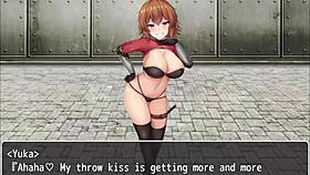 Orange-haired girl steps on hero in hentai