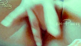 I finger my girlfriend's shaved pussy closeup.