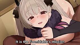 Horny anime girl bent over for doggystyle creampie in missionary