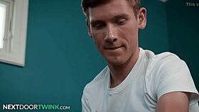 Nextdoortwink - Hayden Brier Tests Massage Skills on Friend's Bareback Ass