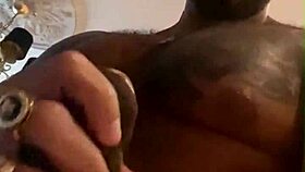 Viktor Rom, tattooed muscle stud, dances naked before stroking his huge BBC