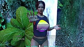 curvy mature splashing water at girls in 3d game