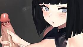 Hinata gives hot handjob in pov