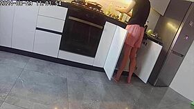 real cheating wife fucks a neighbor in the kitchen