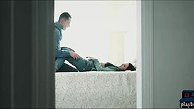 couple dives into hot sex after playing in the cold snow, muff diving and all