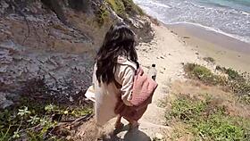 Brother's wife Cami Strella takes me to nude beach adventure