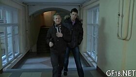 stunning teen girl fucks for cash with mature group creampie