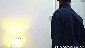 amateur girl rides dick to wake roomie, blowjob and cum on tits follow 😏