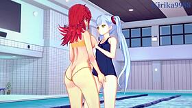 ruri hoshino and festenia muse in cute outfit lesbian play 😘