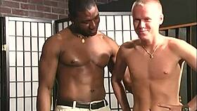 Intense emotions in gay interracial threesome banging