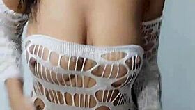 tattooed brazilian morena's funky dance is intriguing