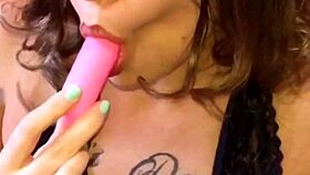 Dj Brisa Inserts Pink Vibrator Deep In Her Ass