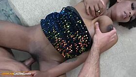 african casting busty ebony impressed by big cock size