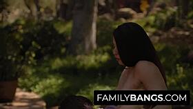 TENDER GIRL AND HER COUSIN FUCK PASSIONATELY IN PUBLIC!