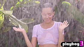 beautiful blonde milf katya clover poses perfectly in the rain