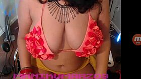 Indian aunty webcam show with big tits!