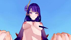 Experience POV sex with Raiden Shogun in Genshin Impact hentai featuring real voice!