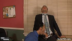 Amazing Gay Blowjob And Fucking In Office