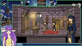 check out these big tits in the witch trainer game