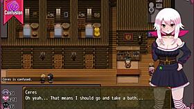 Confused witch strips in men's bathroom - Ceres and the Contract Guild hentai part 3 😏