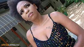 african casting busty ebony impressed by big cock size