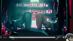 Horny Juno and Ellie fuck ass to ass in tight Mass Effect action