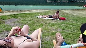 Caught this voyeur jerking on the beach while I touched myself! 😳