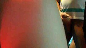 Blonde party chick dances and hangs out in the club