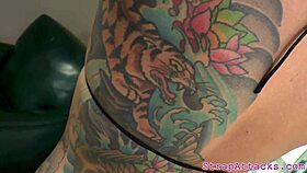 Stunning Tattooed Domina Fingers Her Boyfriend with Intense Control.