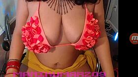 Indian aunty webcam show with big tits!