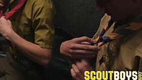 Scout Twinks Austin And Oliver Sneak Bareback Tent Sex With Cum