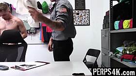 Gay lp officer punishes muscular bodybuilder with big cock bareback in office