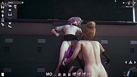 anime character in hentai wears unusual tire outfit