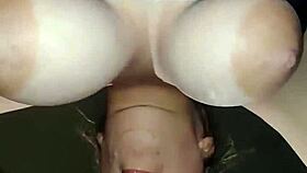milf with big dangling udders blows a cock