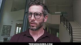 Petite Teen 18+ Redhead H Slut Alexa Nova Fucks Two Boys While Studying