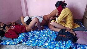 Fuck friends girlfriend with friend real threesome porn in hindi voice desi sex on ranch 😜