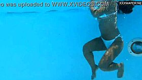 angelica, the best hungarian milf, strips naked at the pool