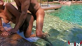 avery jane lounged by the pool, getting her ass fucked hard by a monster cock