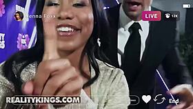 Jenna Foxx receives intense facial and blowjob in round and brown