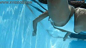 angelica, the best hungarian milf, strips naked at the pool