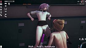 anime character in hentai wears unusual tire outfit