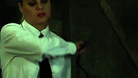 The chained woman faces merciless whipping in the second no escape