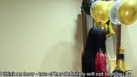 Watch this squirting creampie with my cheating stepmom friend, her shaved pussy exploding in multiple orgasms before the new year party